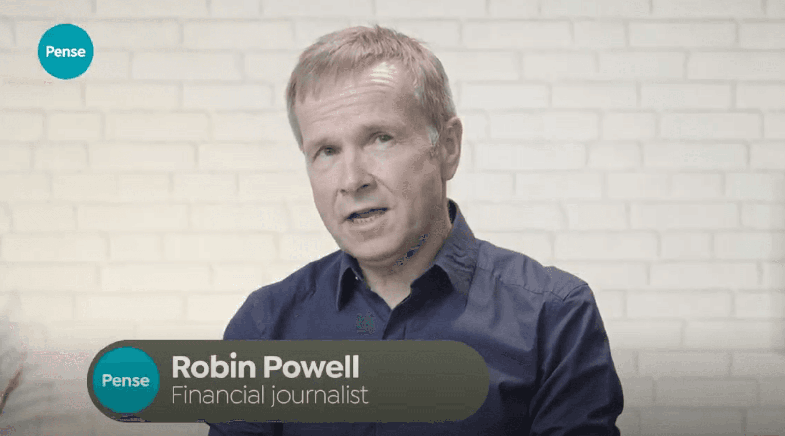 Robin Powell, financial journalist, in a Pense short film