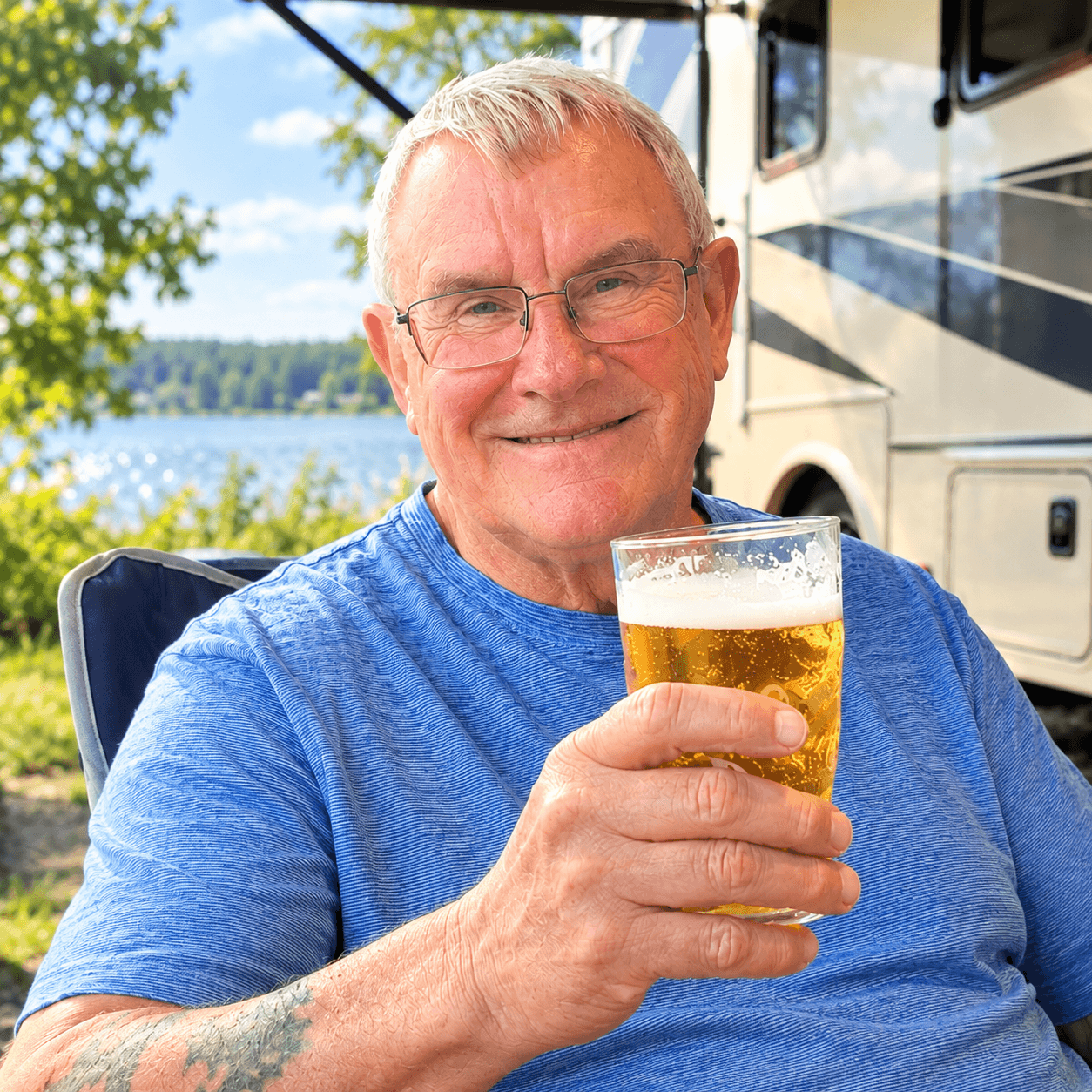 Mark enjoying retirement outdoors